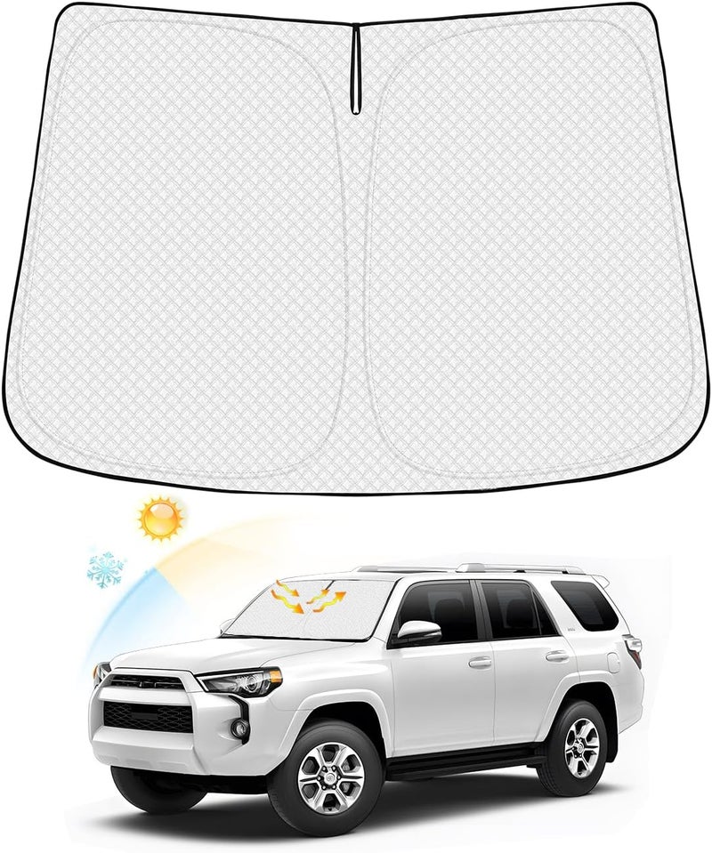 Canvcle Windshield Sun Shade for 2010-2024 2025 Toyota 4Runner Accessories, Thicken 6-Layer Front Window Sunshade Foldable Window Shade Cover Sun Visor Shield Protector Keep Car Cool - Image 1